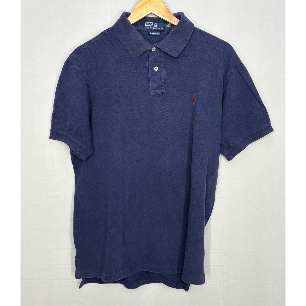 Polo Ralph Lauren Custom Fit Golf Polo Shirt Mens Navy Blue Pony Classic‎ XL